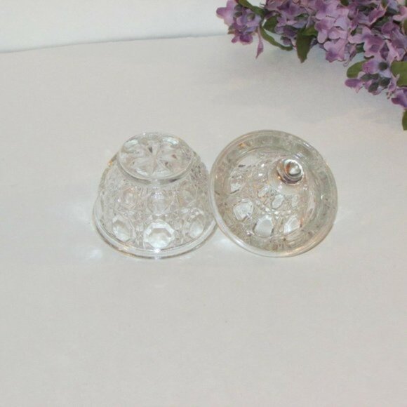 Vintage Glass Trinket Box Ring Holder Pear Shaped Jar Jewelry Keeper - Picture 3 of 4